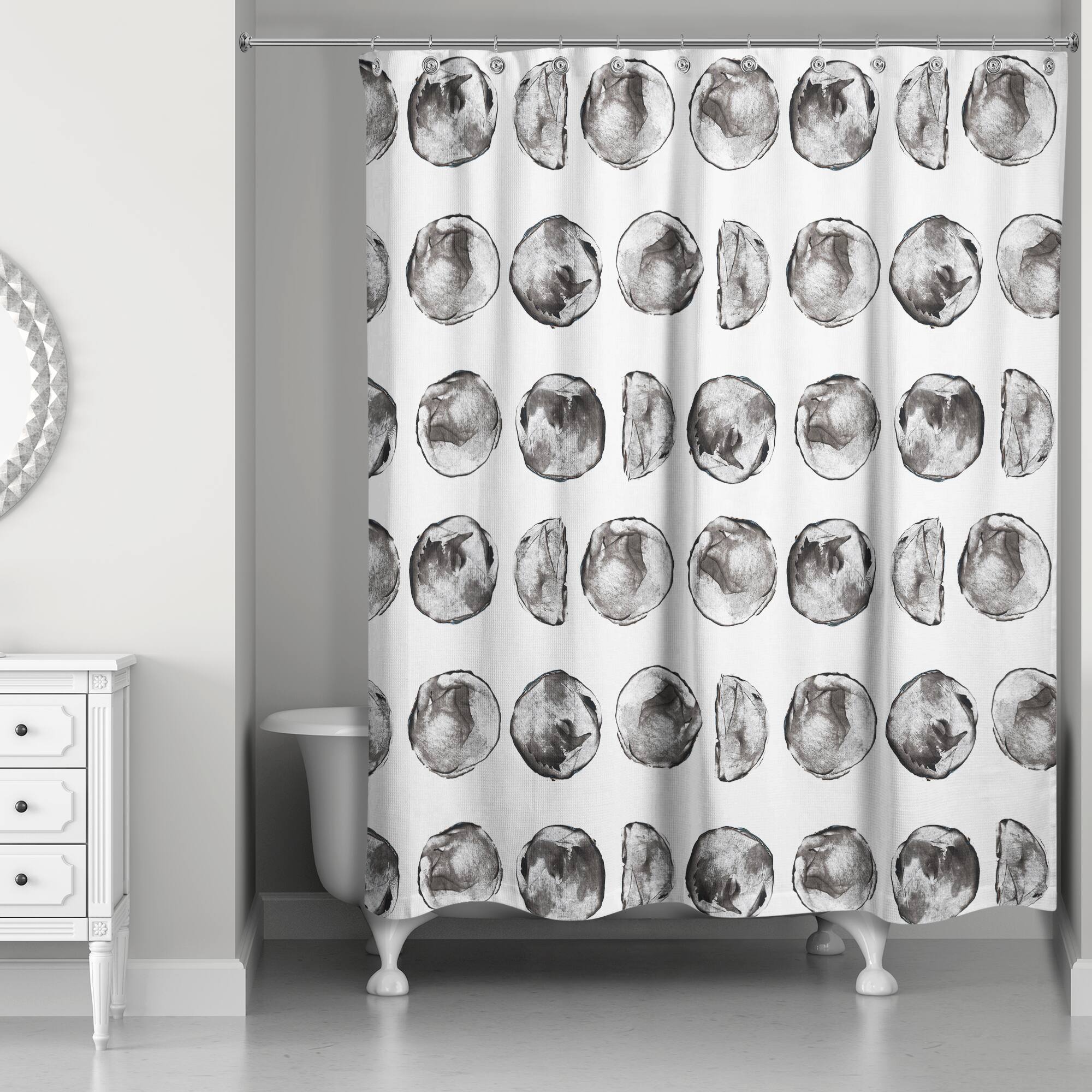 Moon Phases Pattern 71" x 74" Shower Curtain